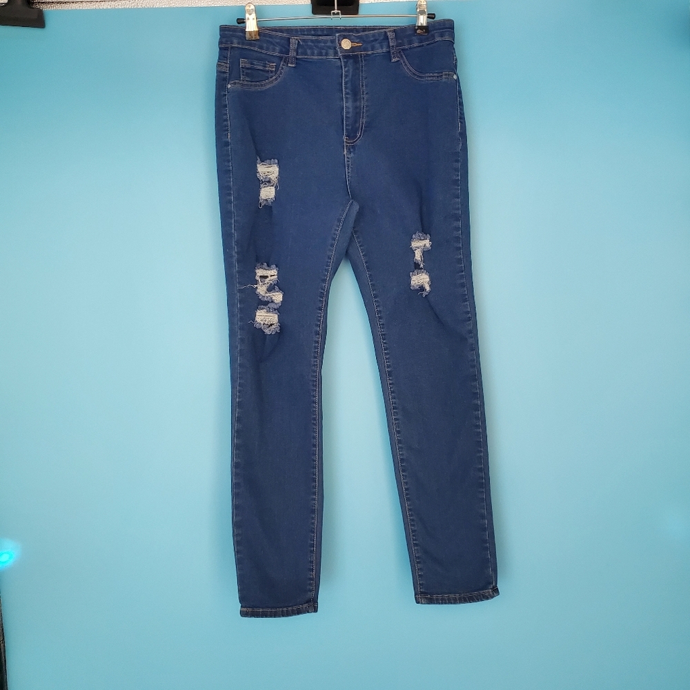 SHEIN Skinny Jeans Size 32 Distressed Stretch